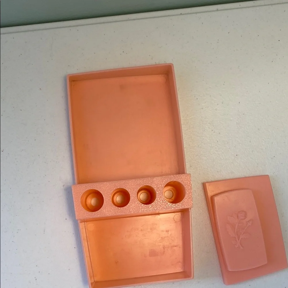 Vintage Pink Plastic Organizer